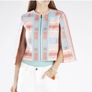 BCBGMAXAZRIA Zachary Jacquard Cape sz XS